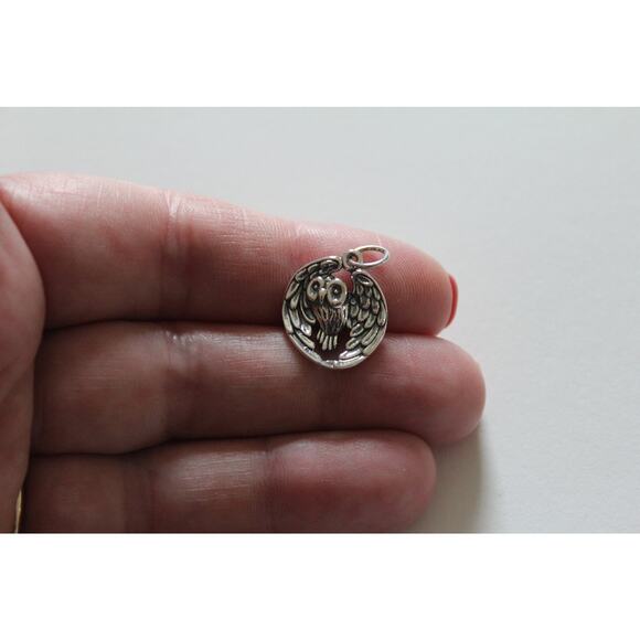 Sterling Silver Realistic Owl Pendant, Realistic Owl Pendant, Owl Charm - Picture 1 of 4